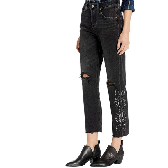 Levi's 501 | Black Canyon High Waist Crop Jean Size 28 NWT - Picture 13 of 14